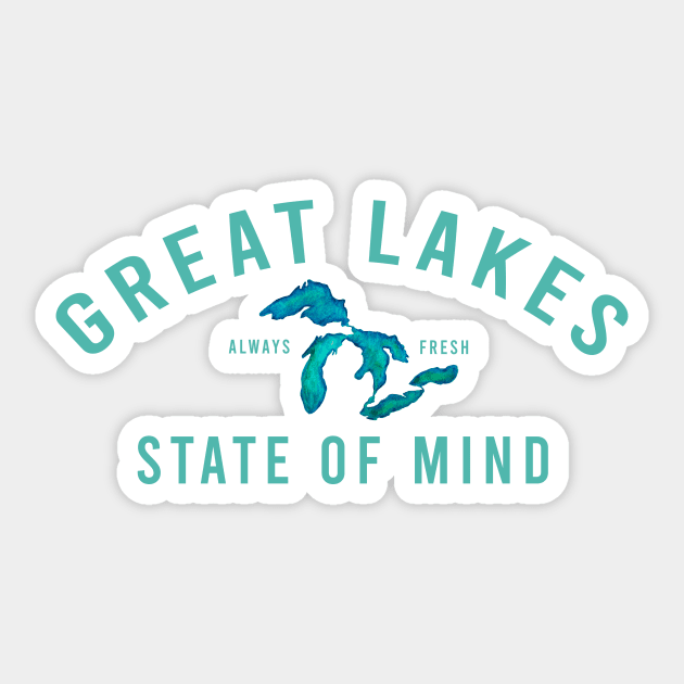 Great Lakes State of Mind Blue Lakes Sticker by GreatLakesLocals